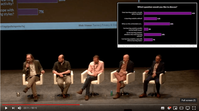 Photo of panellists discussing learning analytics at Digifest 2019